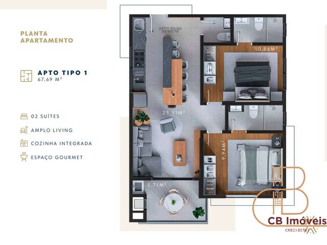 #1643 - Apartamento para Venda em Camboriú - SC - 3